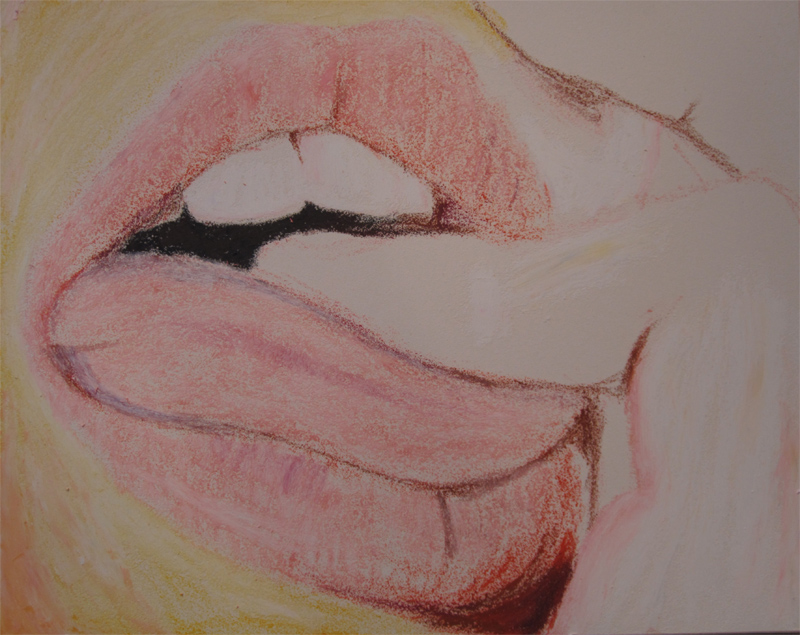 Oil Pastels Lips - Step One
