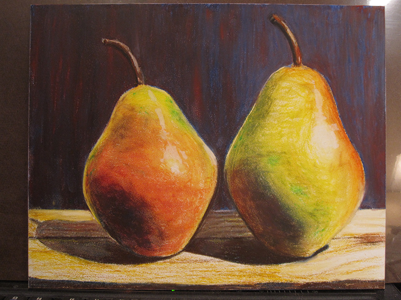 Pears in Oil Pastels - sketch 6