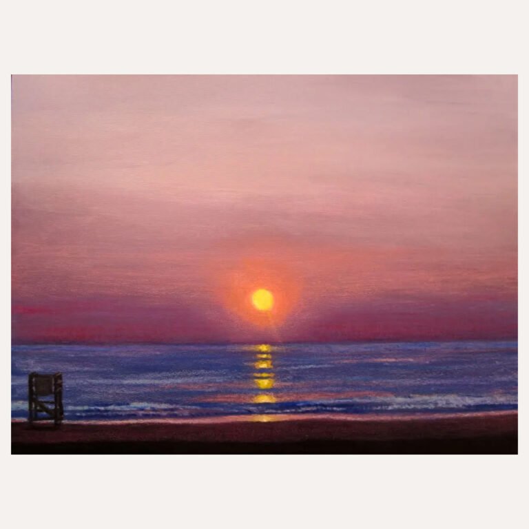 Virginia Beach Sunrise - Oil Pastels